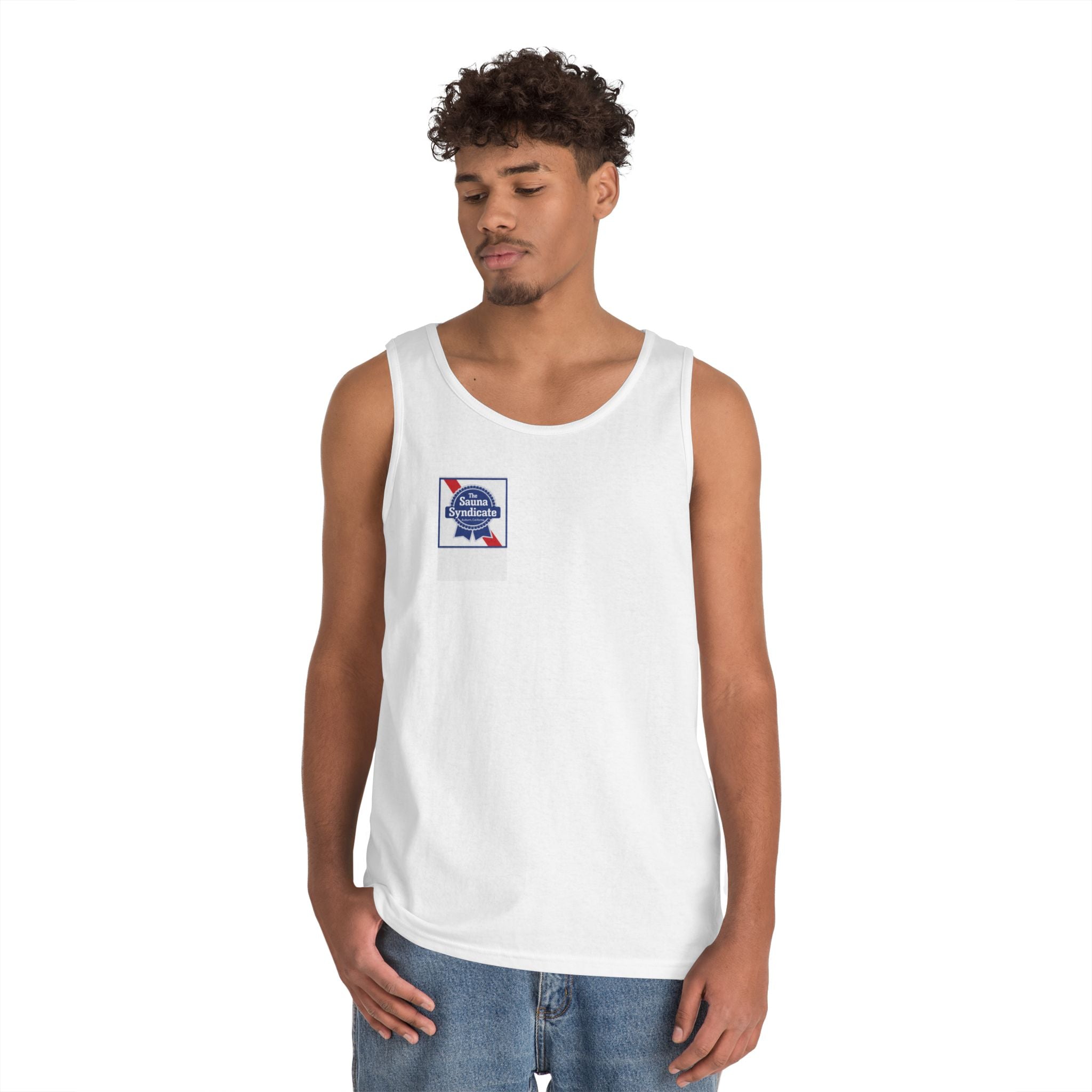 Sauna Syndicate Tank Top — Retro Badge Logo Tank