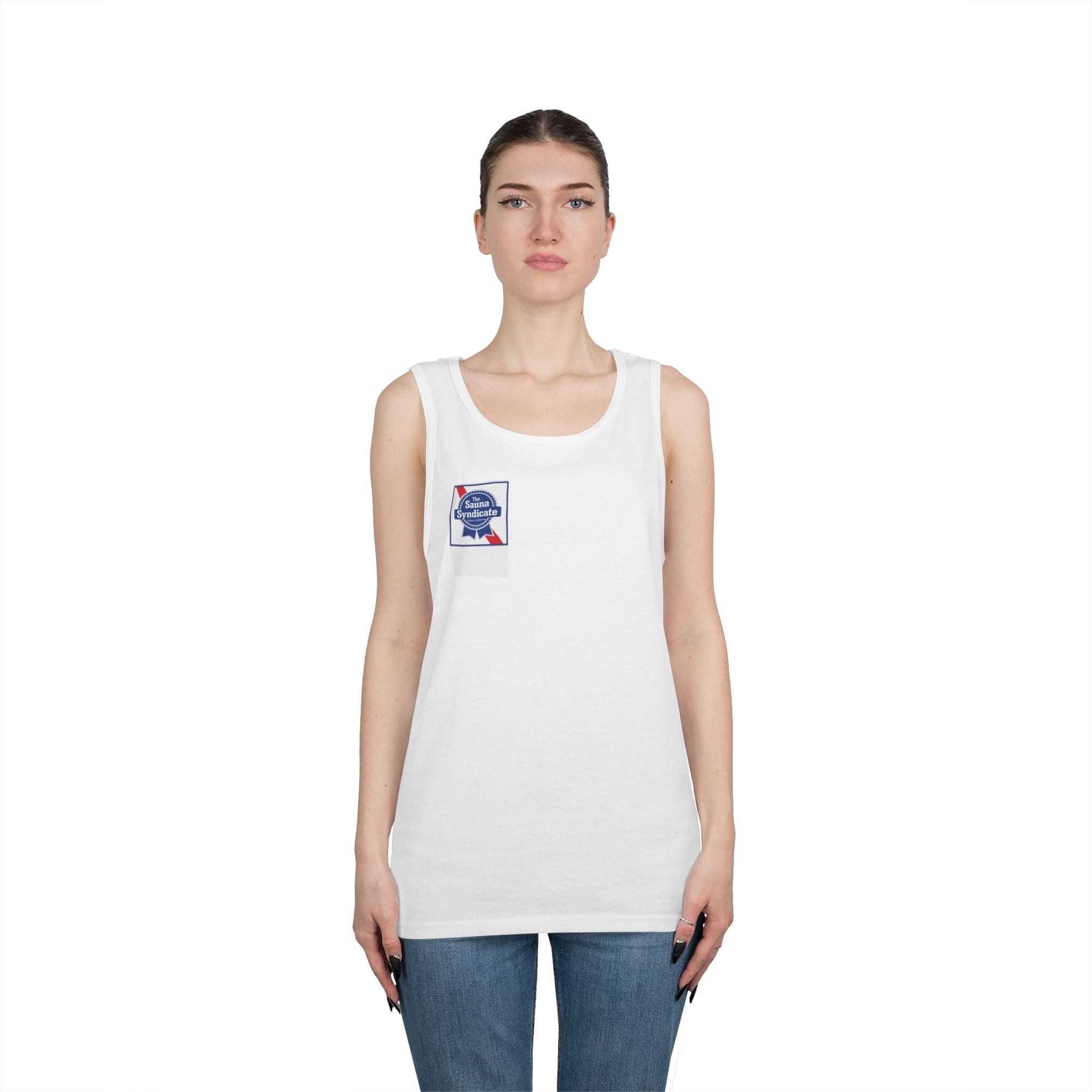 Sauna Syndicate Tank Top — Retro Badge Logo Tank